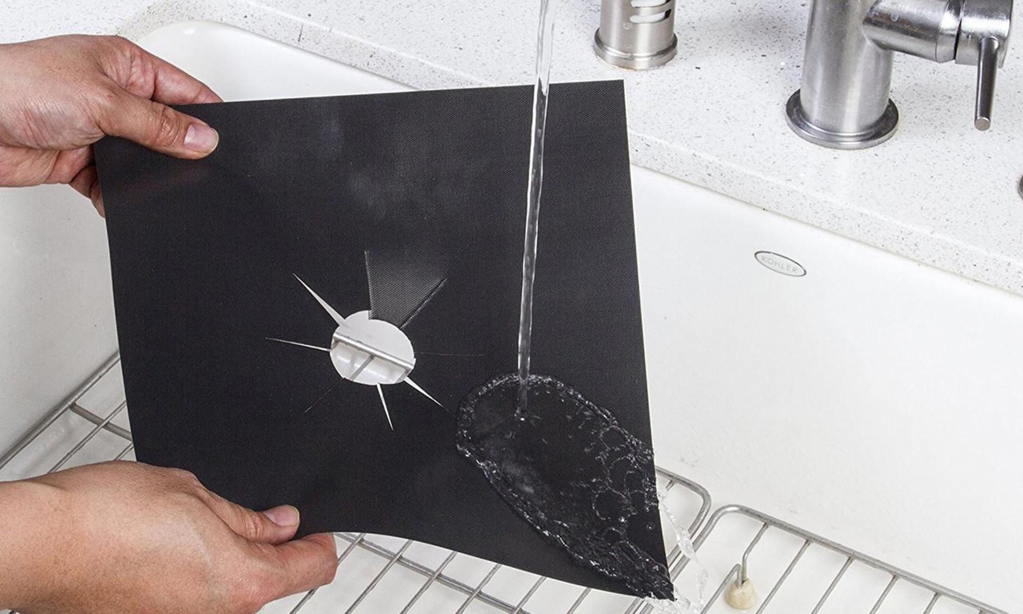 Reusable Nonstick Gas Range Stovetop Burner Liners (4 Pack) Jane